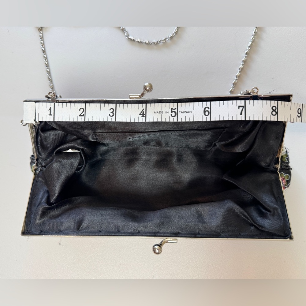 Alto Beaded Floral Clutch Purse Evening Bag Chain Strap - Picture 9 of 14